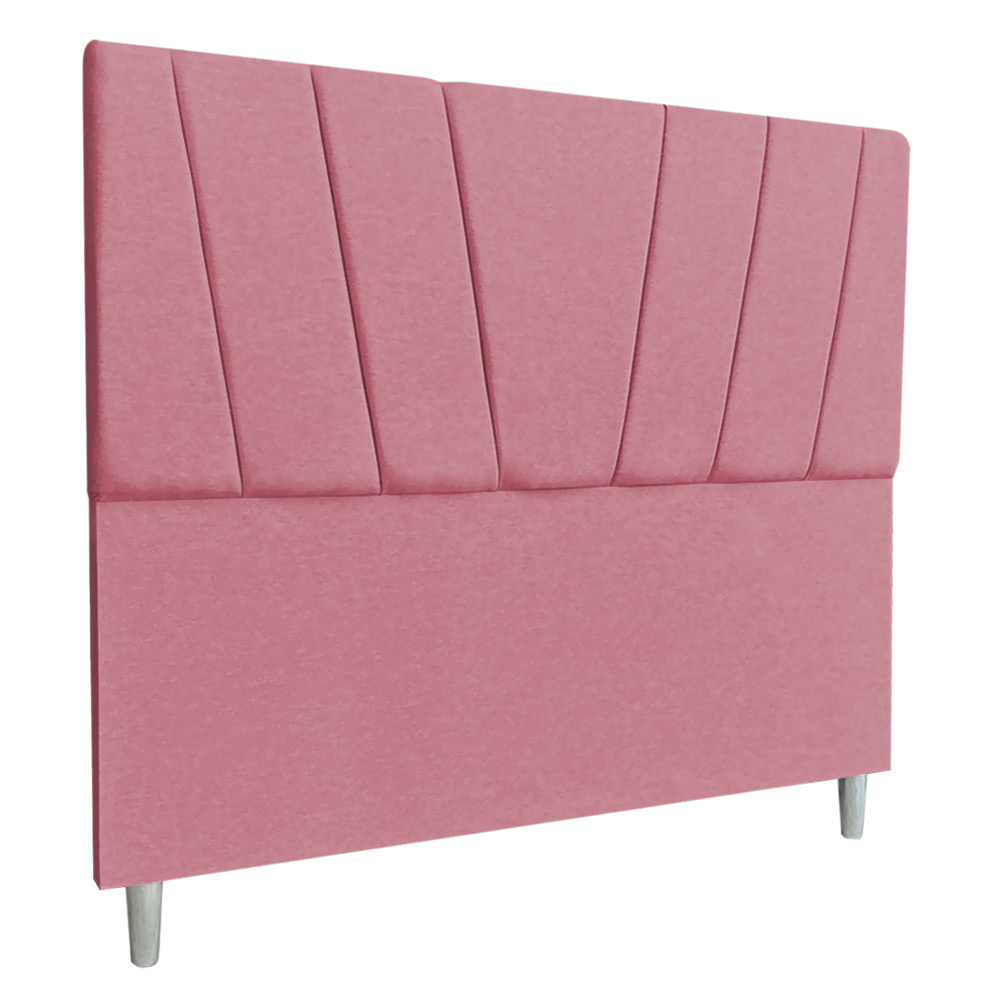 Cabeceira Queen 1,60m Italia Veludo Rosa - Pallazio