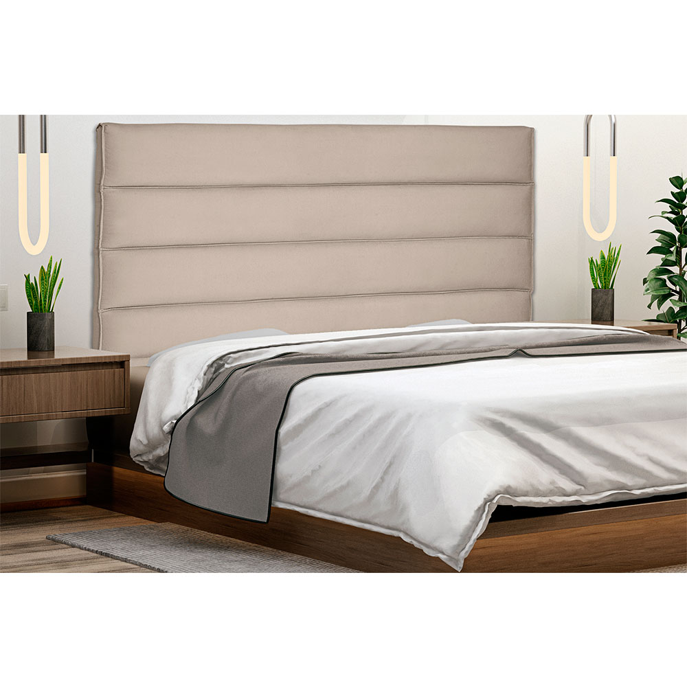Cabeceira Queen 1,60m La Italiana Suede Bege - Pallazio