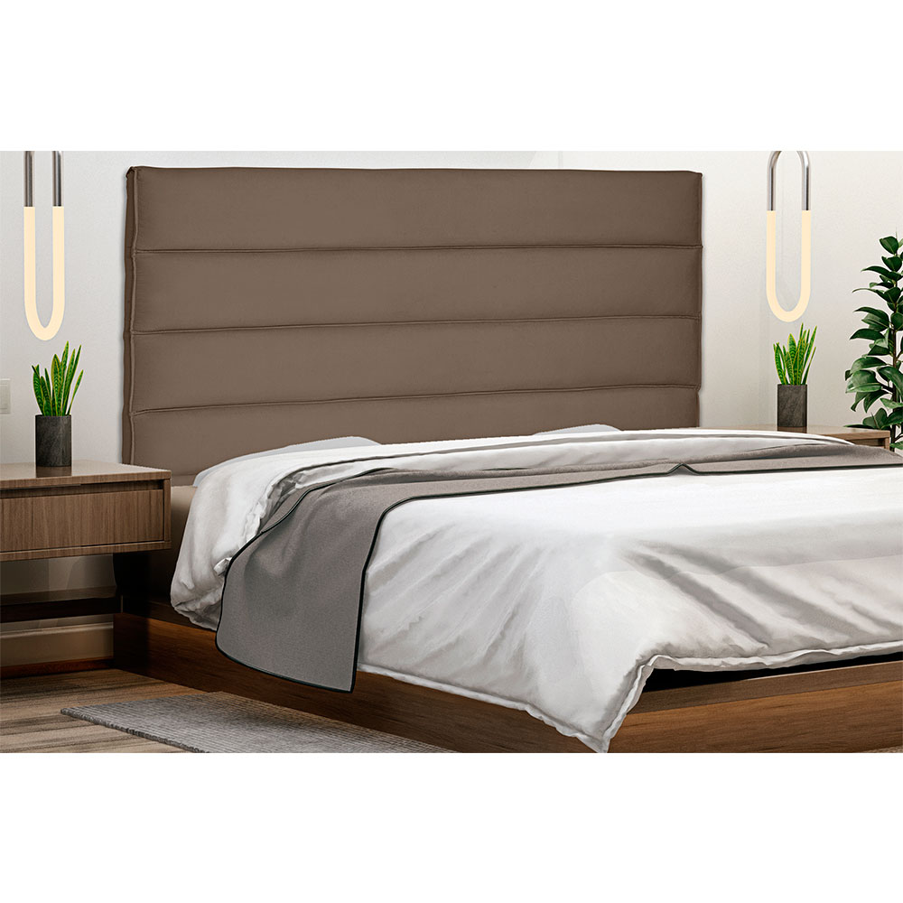 Cabeceira Queen 1,60m La Italiana Suede Caramelo - Pallazio