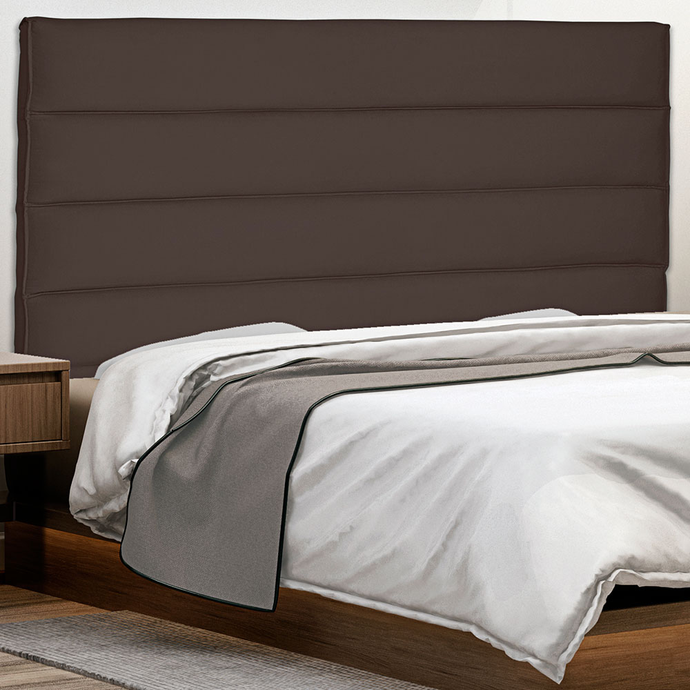 Cabeceira Queen 1,60m La Italiana Suede Marrom Café - Pallazio