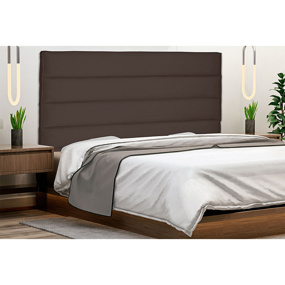 Cabeceira Queen 1,60m La Italiana Suede Marrom Café - Pallazio