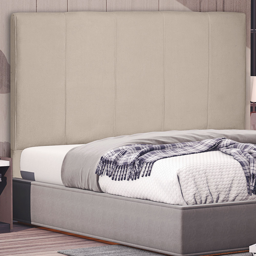 Cabeceira Queen 1,60m Ravenna Suede Bege - Pallazio