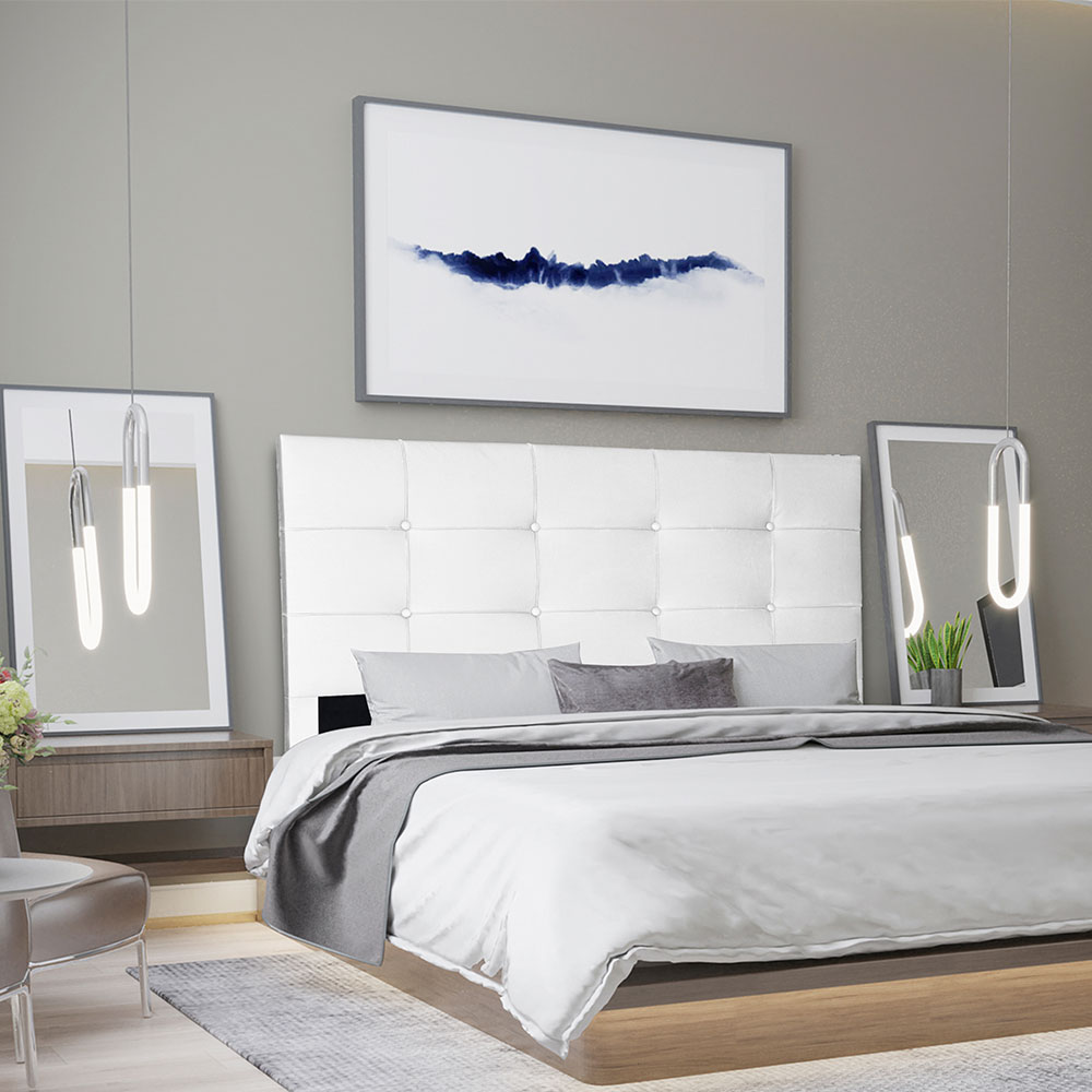 Cabeceira Queen 1,60m Roma Corano Branco - Pallazio