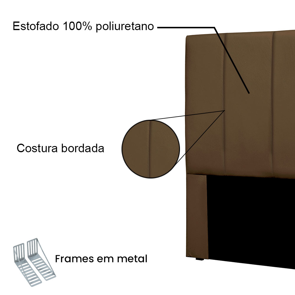 Cabeceira Queen 1,60m Sevilha Suede Caramelo - Pallazio