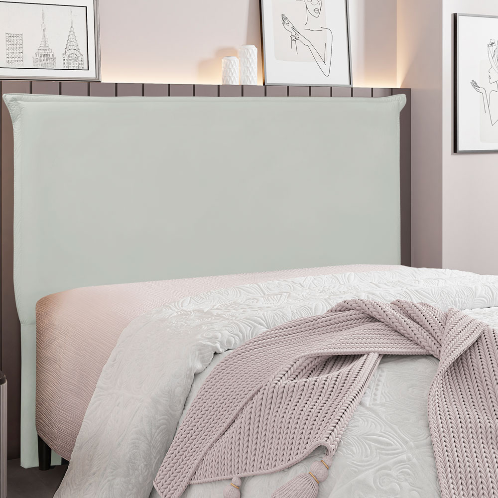 Cabeceira Queen 1,60m Veneza Veludo Cinza Prata - Pallazio