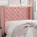 Cabeceira Queen 1,60m Vicenza Veludo Rosa - Pallazio