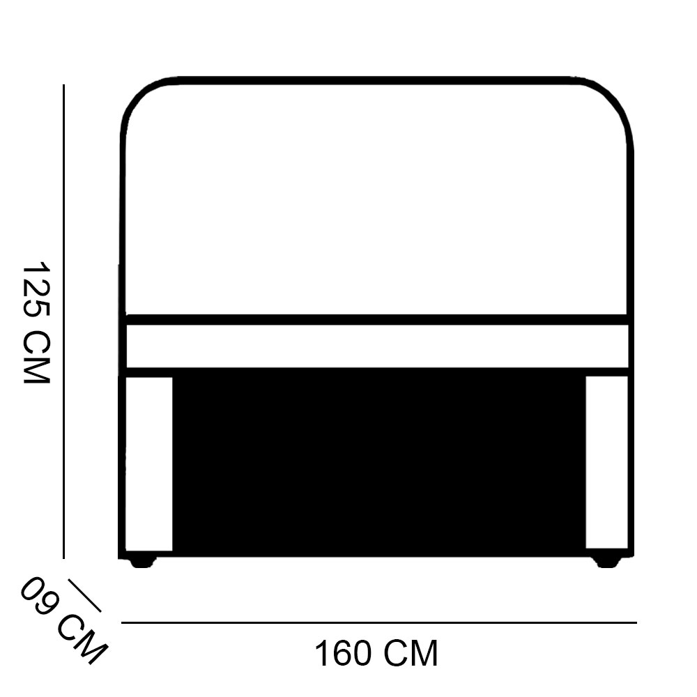 Cabeceira Queen 1,60m Zurique Suede Grafite - Pallazio