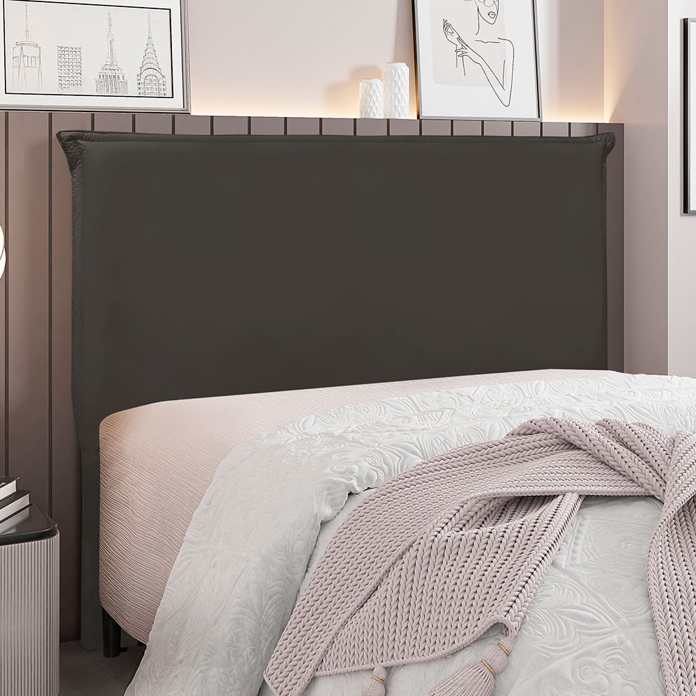 Cabeceira Solteiro 0,90m Barcelona Suede Cinza - Pallazio