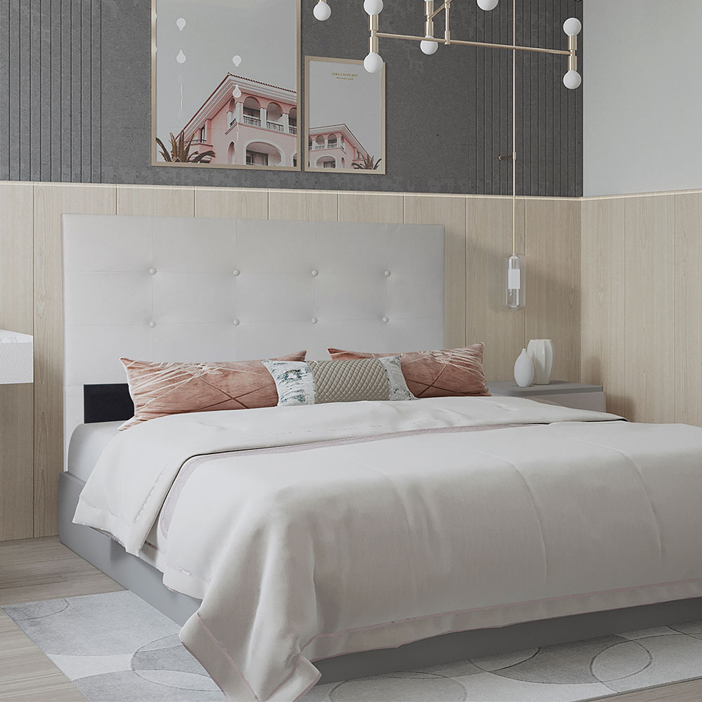 Cabeceira Solteiro 0,90m Berlim Corano Branco - Pallazio