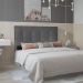 Cabeceira Solteiro 0,90m Berlim Suede Cinza - Pallazio