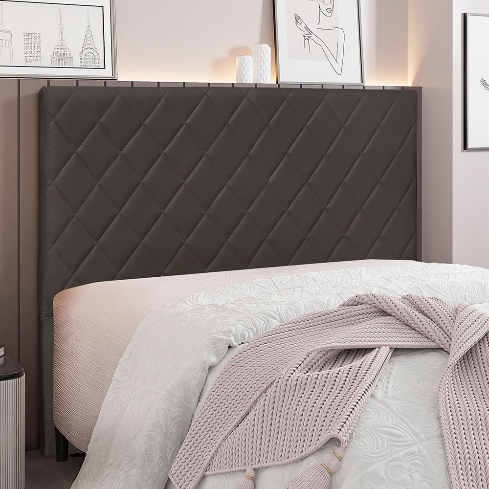 Cabeceira Solteiro 0,90m Córdoba Suede Cinza - Pallazio