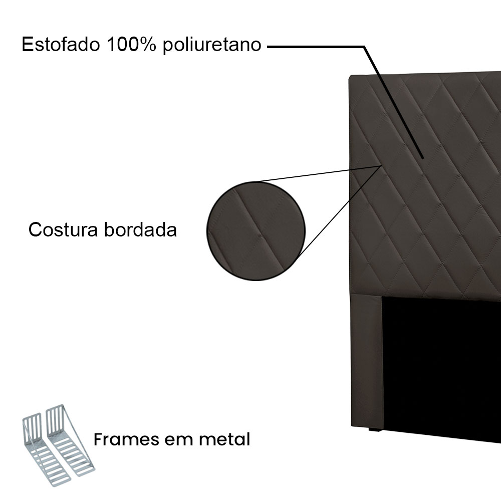 Cabeceira Solteiro 0,90m Córdoba Suede Cinza - Pallazio