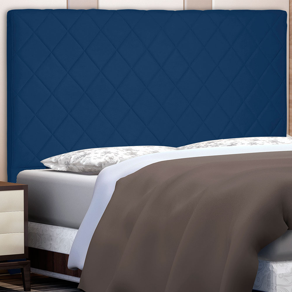 Cabeceira Solteiro 0,90m Esmeralda Suede Azul Marinho - Pallazio