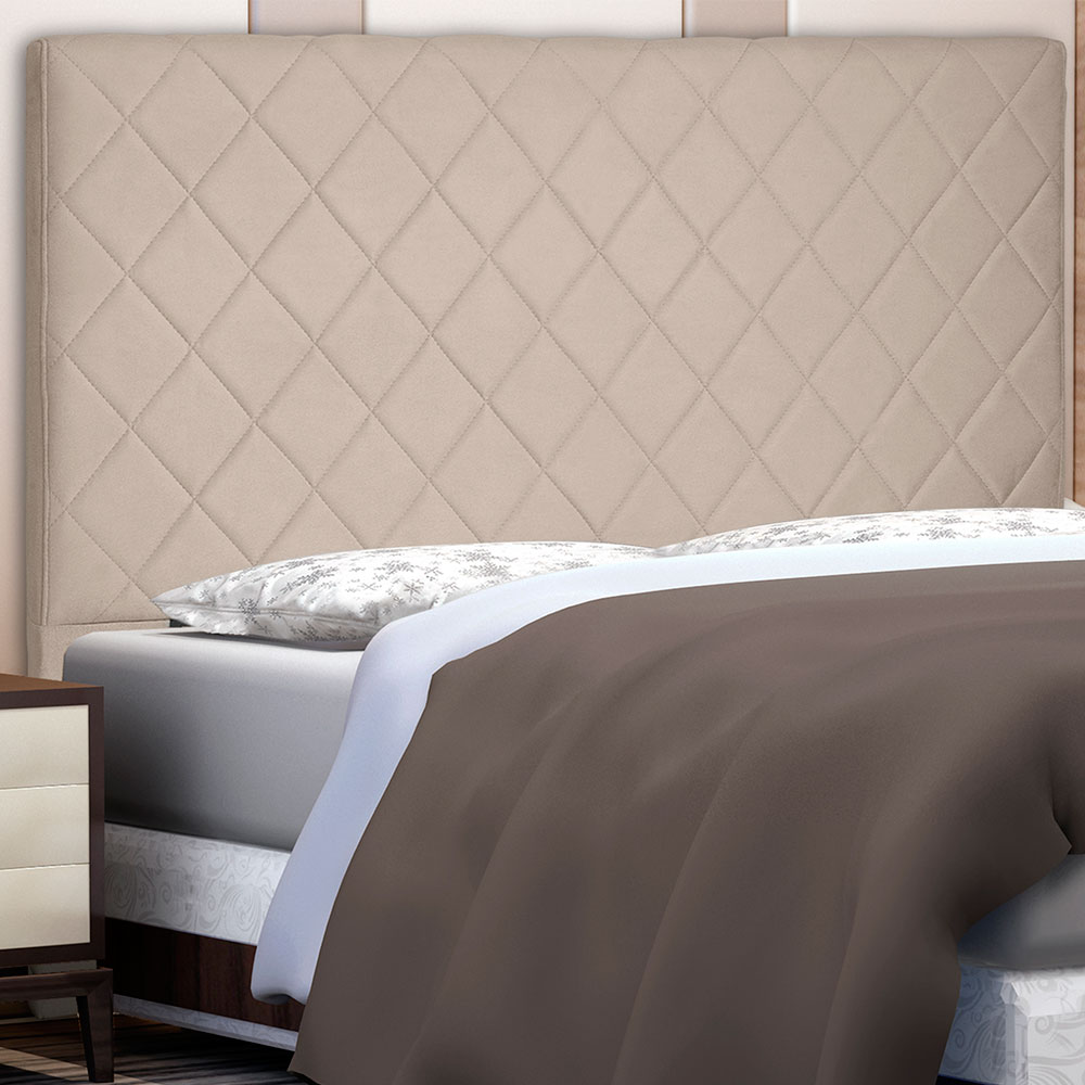 Cabeceira Solteiro 0,90m Esmeralda Suede Bege - Pallazio