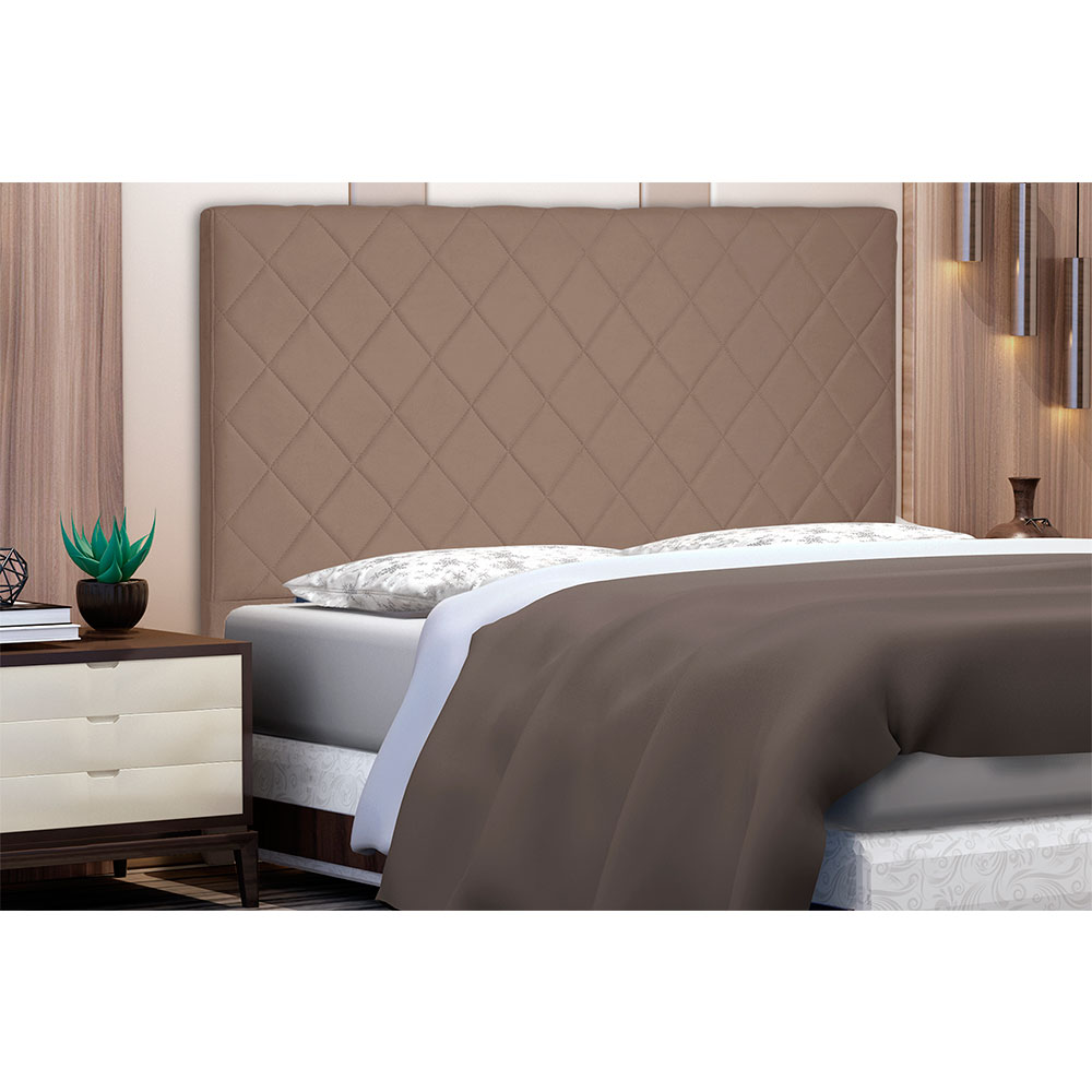 Cabeceira Solteiro 0,90m Esmeralda Suede Caramelo - Pallazio