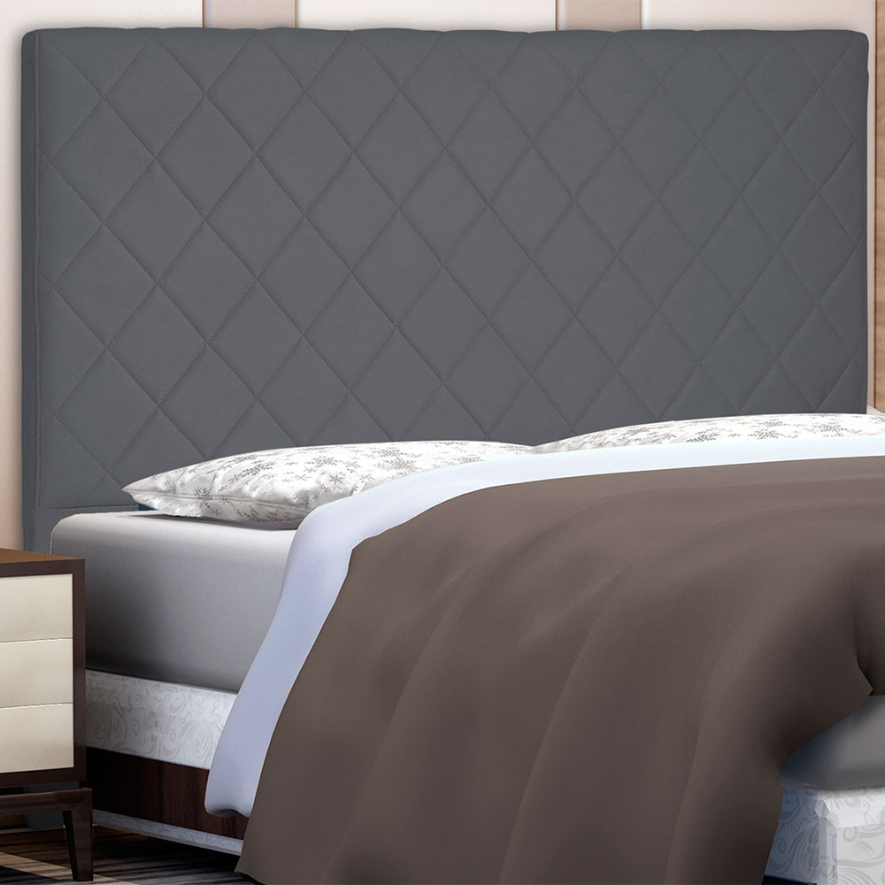 Cabeceira Solteiro 0,90m Esmeralda Suede Cinza - Pallazio