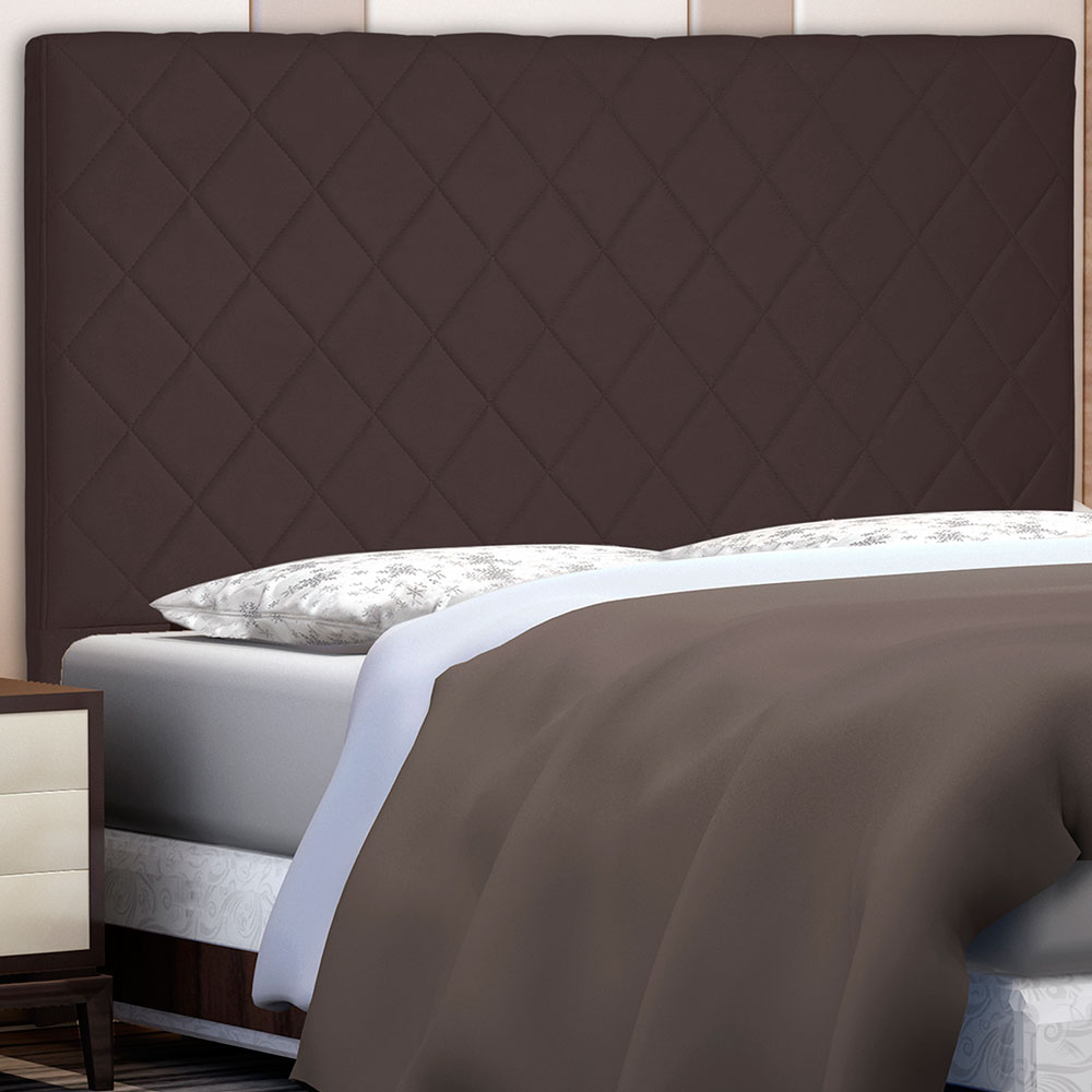 Cabeceira Solteiro 0,90m Esmeralda Suede Marrom Café - Pallazio