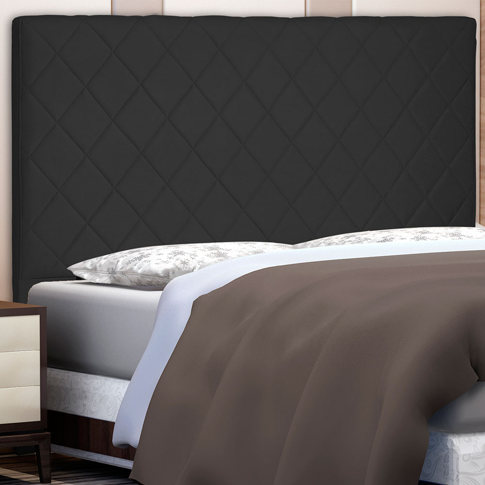 Cabeceira Solteiro 0,90m Esmeralda Suede Preto - Pallazio