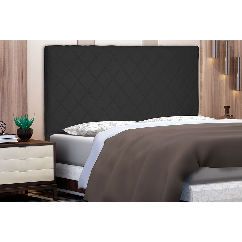 Cabeceira Solteiro 0,90m Esmeralda Suede Preto - Pallazio