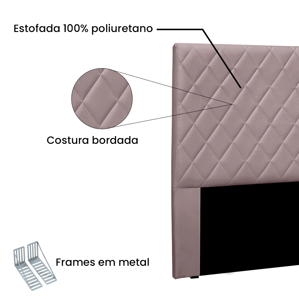 Cabeceira Solteiro 0,90m Esmeralda Veludo Lilás - Pallazio
