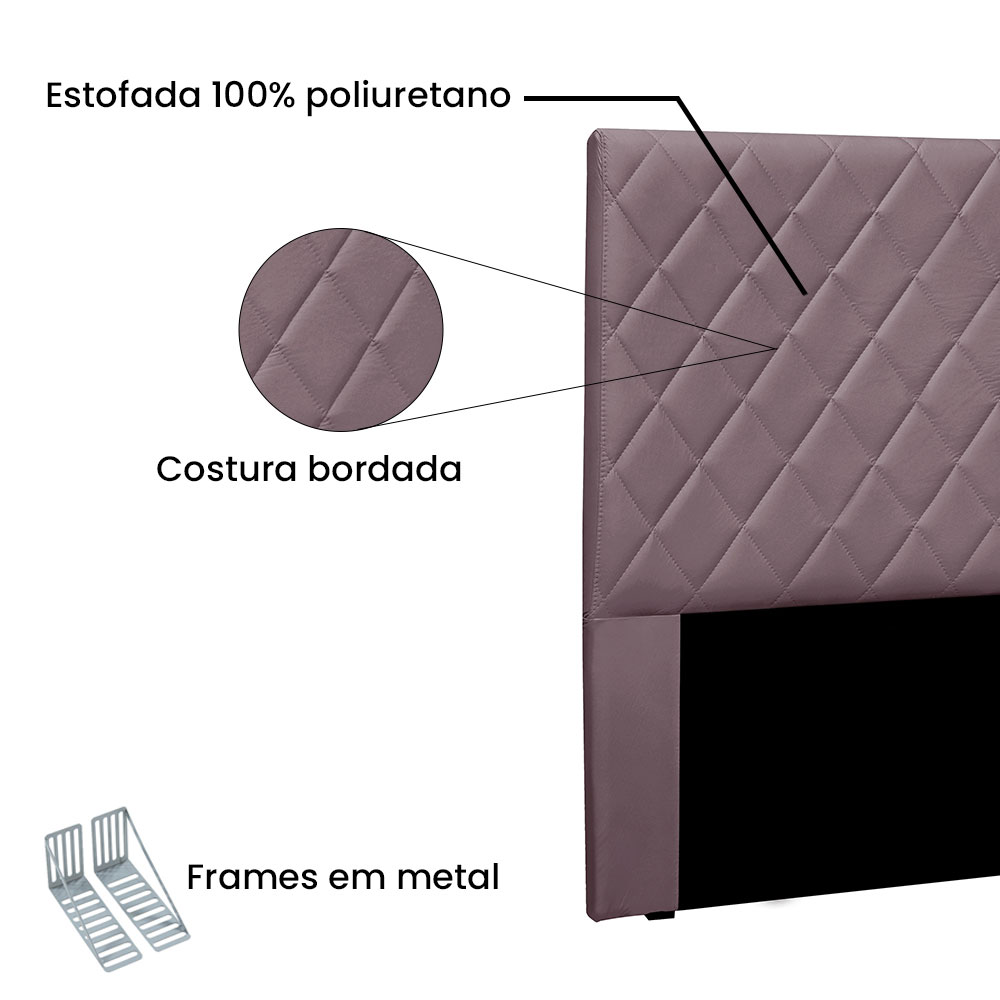 Cabeceira Solteiro 0,90m Esmeralda Veludo Uva - Pallazio