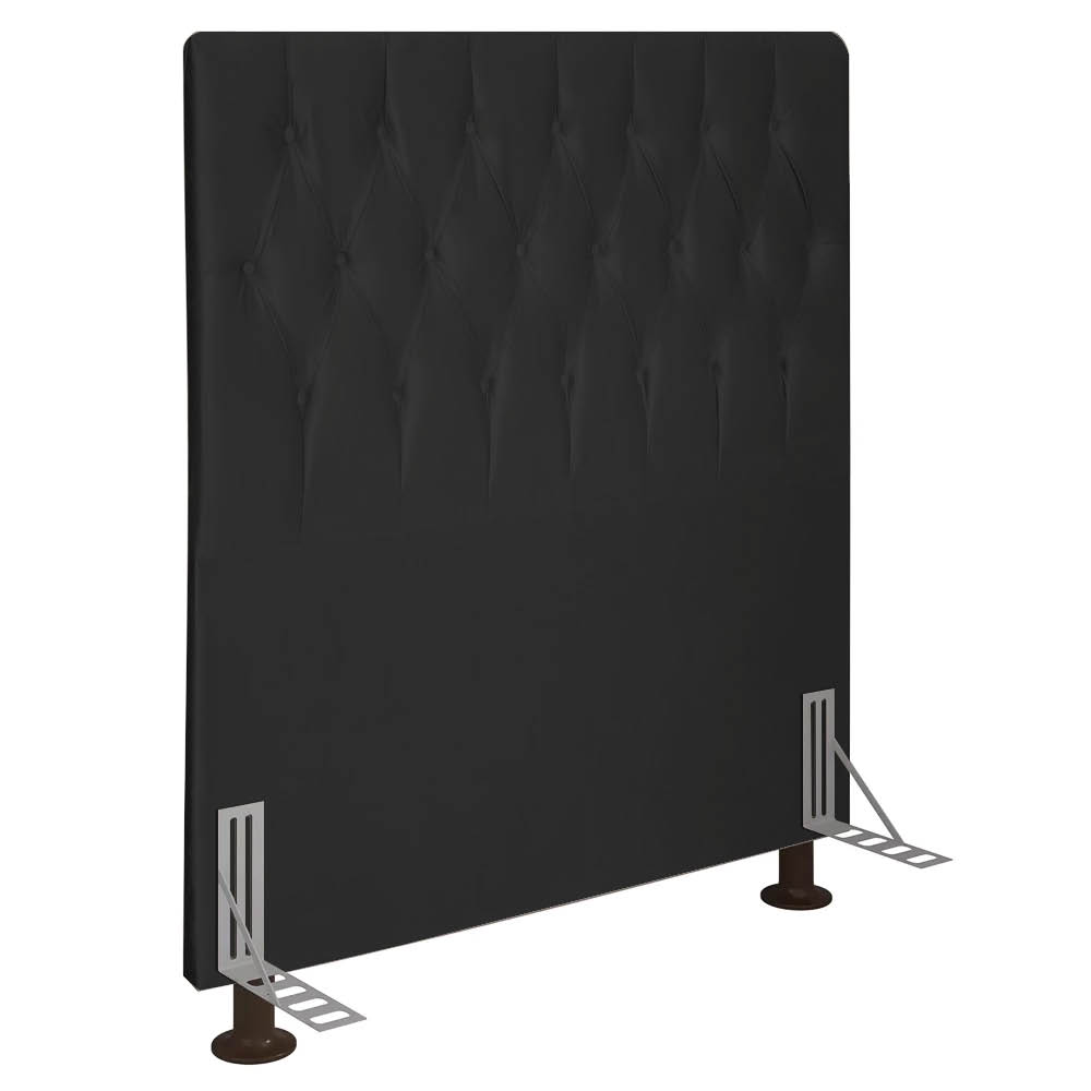 Cabeceira Solteiro 0,90m Estocolmo Suede Preto - Pallazio
