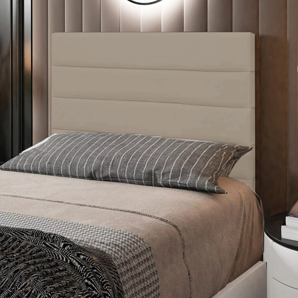 Cabeceira Solteiro 0,90m Friburgo Suede Bege - Pallazio