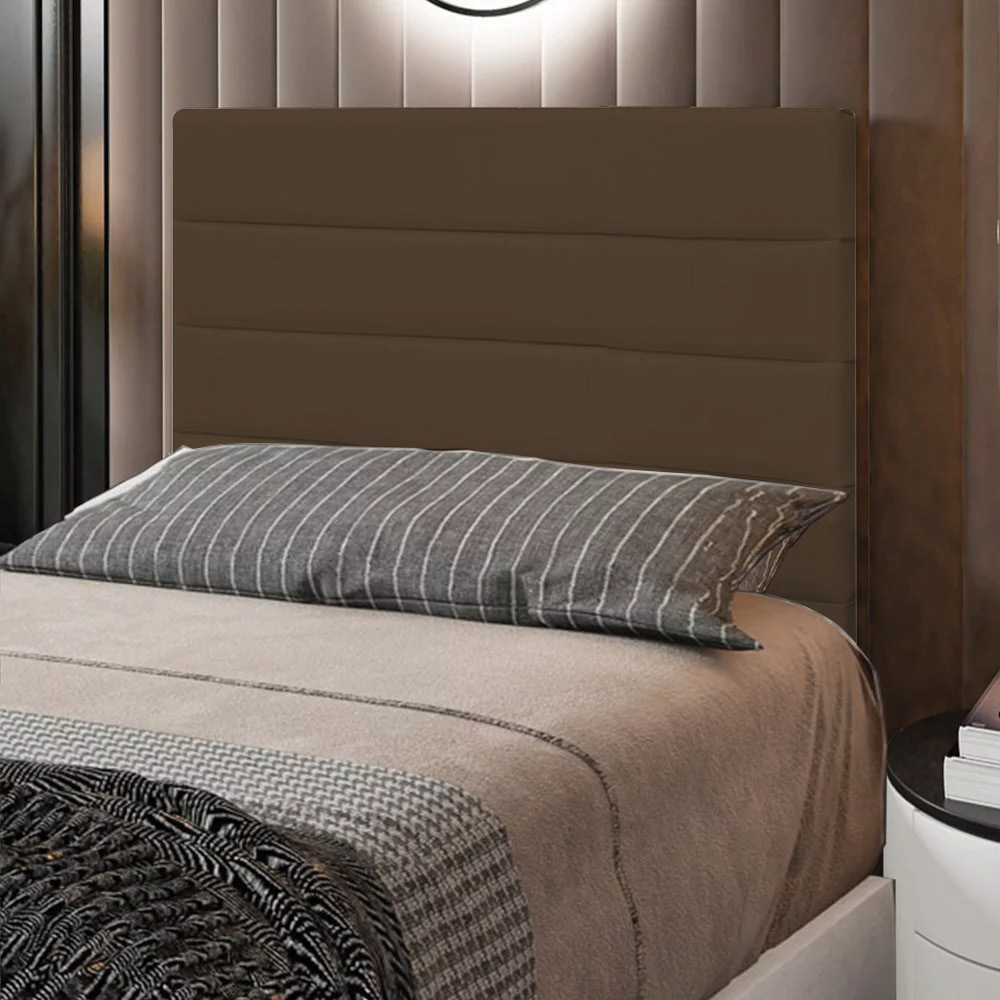 Cabeceira Solteiro 0,90m Friburgo Suede Marrom - Pallazio