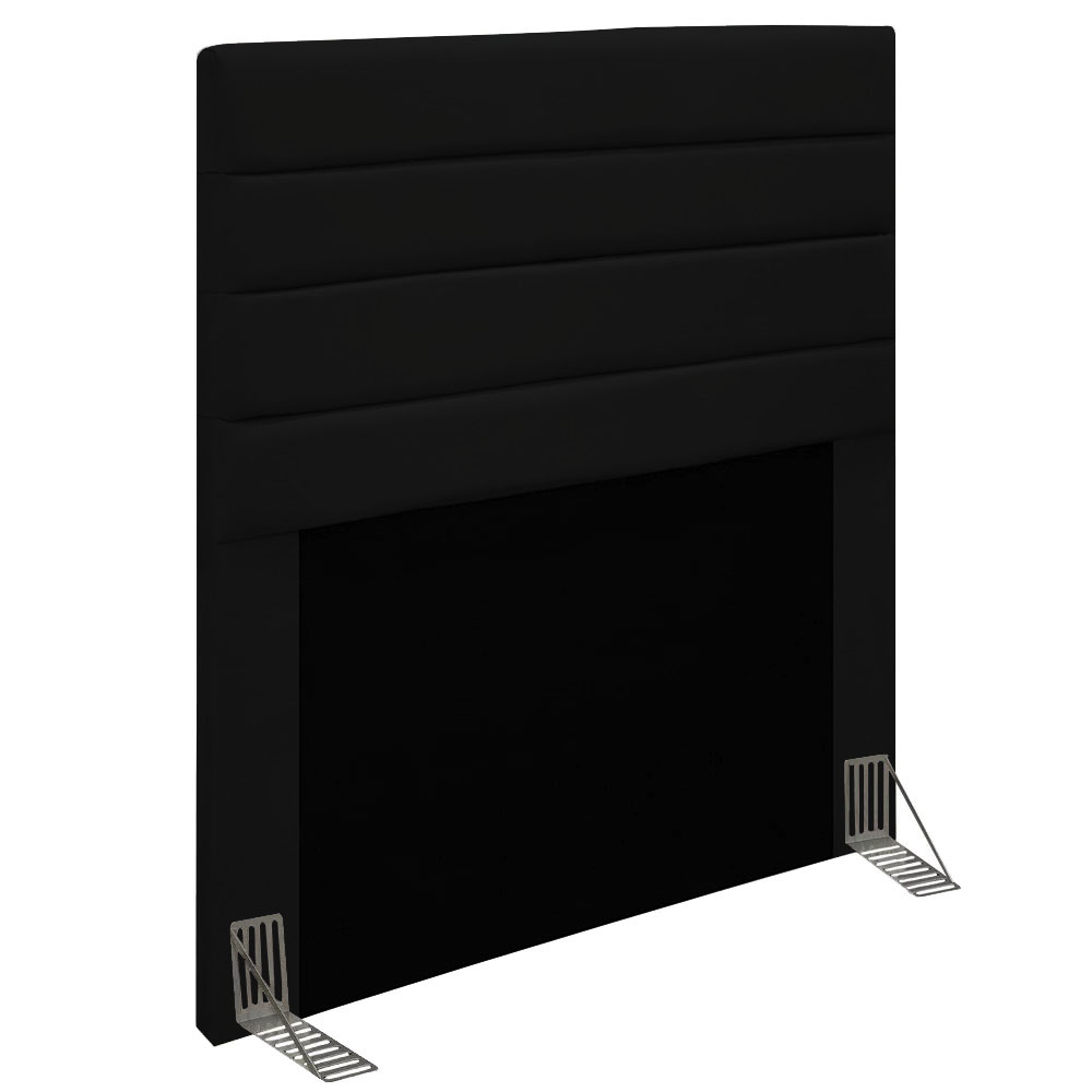 Cabeceira Solteiro 0,90m Friburgo Suede Preto - Pallazio