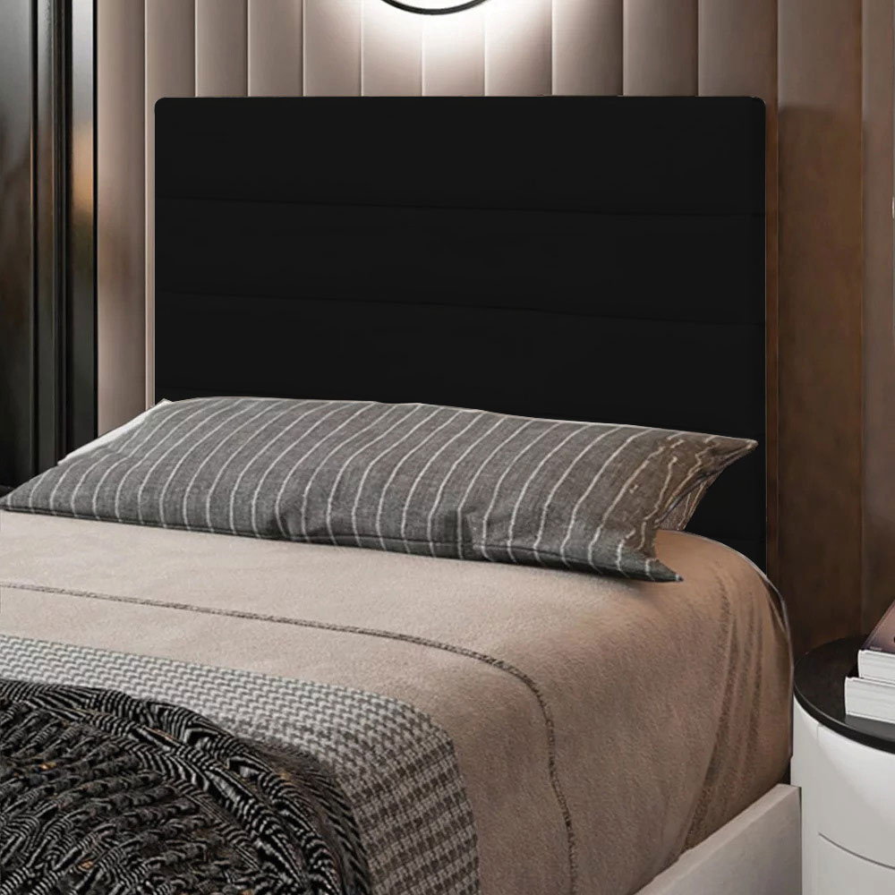 Cabeceira Solteiro 0,90m Friburgo Suede Preto - Pallazio