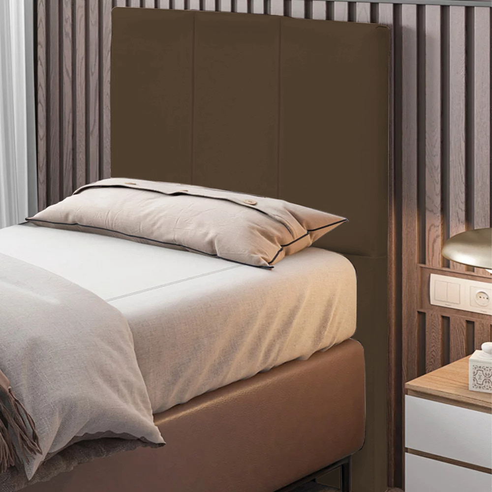 Cabeceira Solteiro 0,90m Genebra Suede Marrom - Pallazio