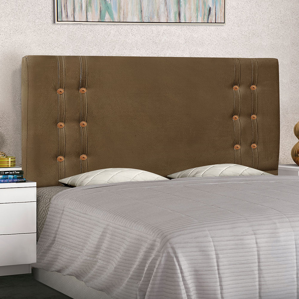 Cabeceira Solteiro 0,90m Genova Suede Caramelo - Pallazio