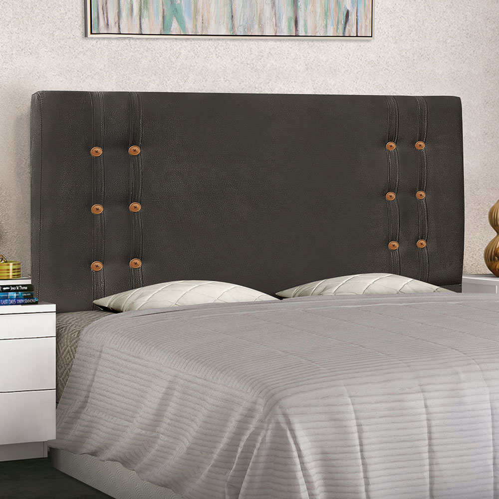 Cabeceira Solteiro 0,90m Genova Suede Cinza - Pallazio