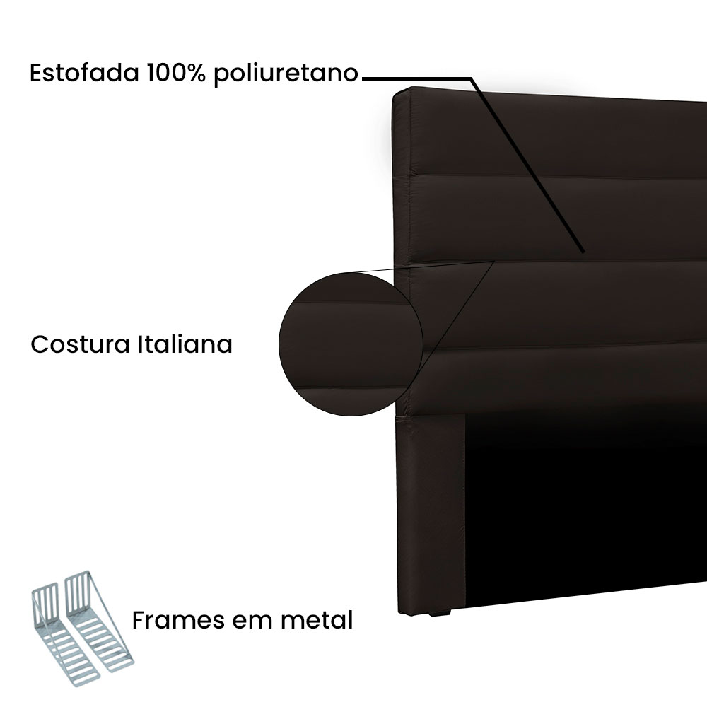 Cabeceira Solteiro 0,90m La Italiana Corano Marrom - Pallazio
