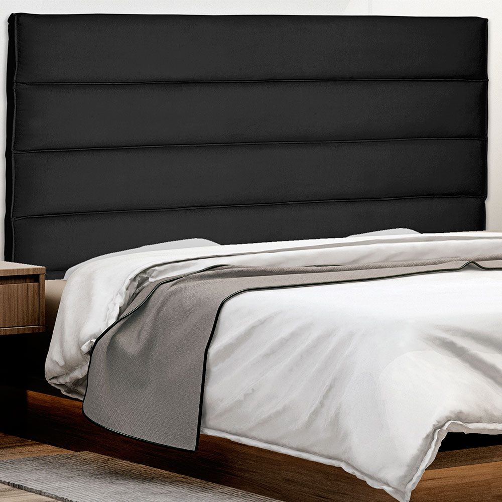 Cabeceira Solteiro 0,90m La Italiana Suede Preto - Pallazio