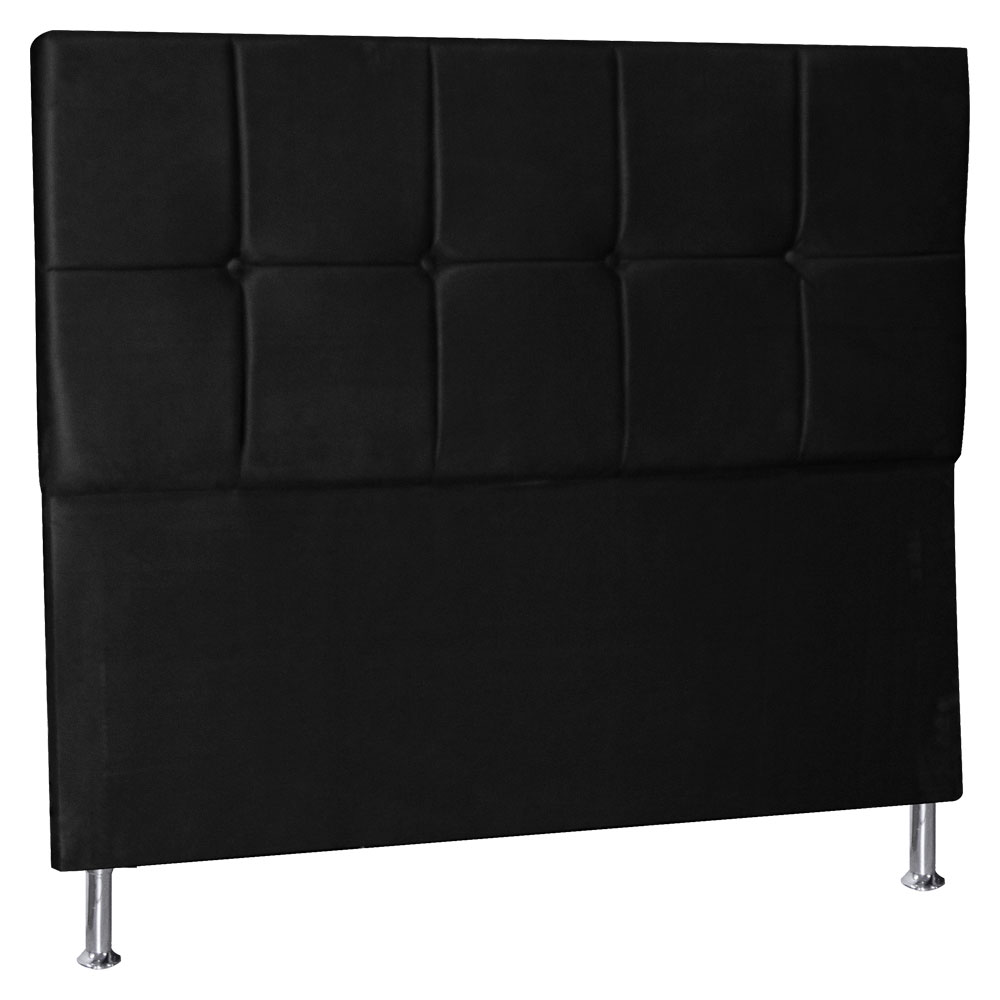 Cabeceira Solteiro 0,90m Lisboa Suede Preto - Pallazio