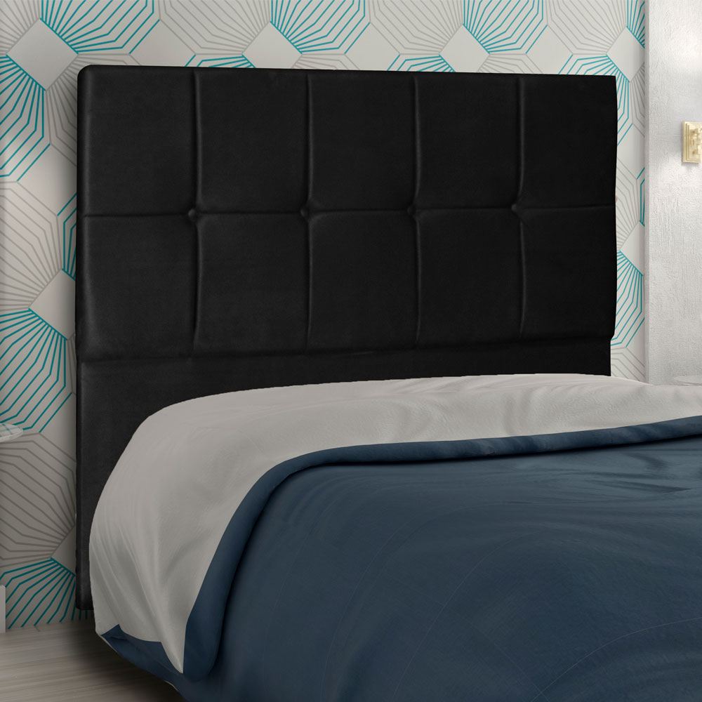 Cabeceira Solteiro 0,90m Lisboa Suede Preto - Pallazio
