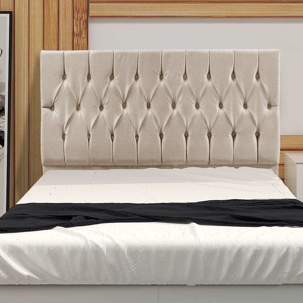 Cabeceira Solteiro 0,90m Madrid Suede Bege - Pallazio