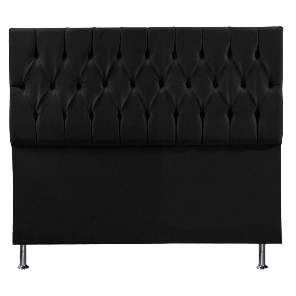 Cabeceira Solteiro 0,90m Madrid Suede Preto - Pallazio