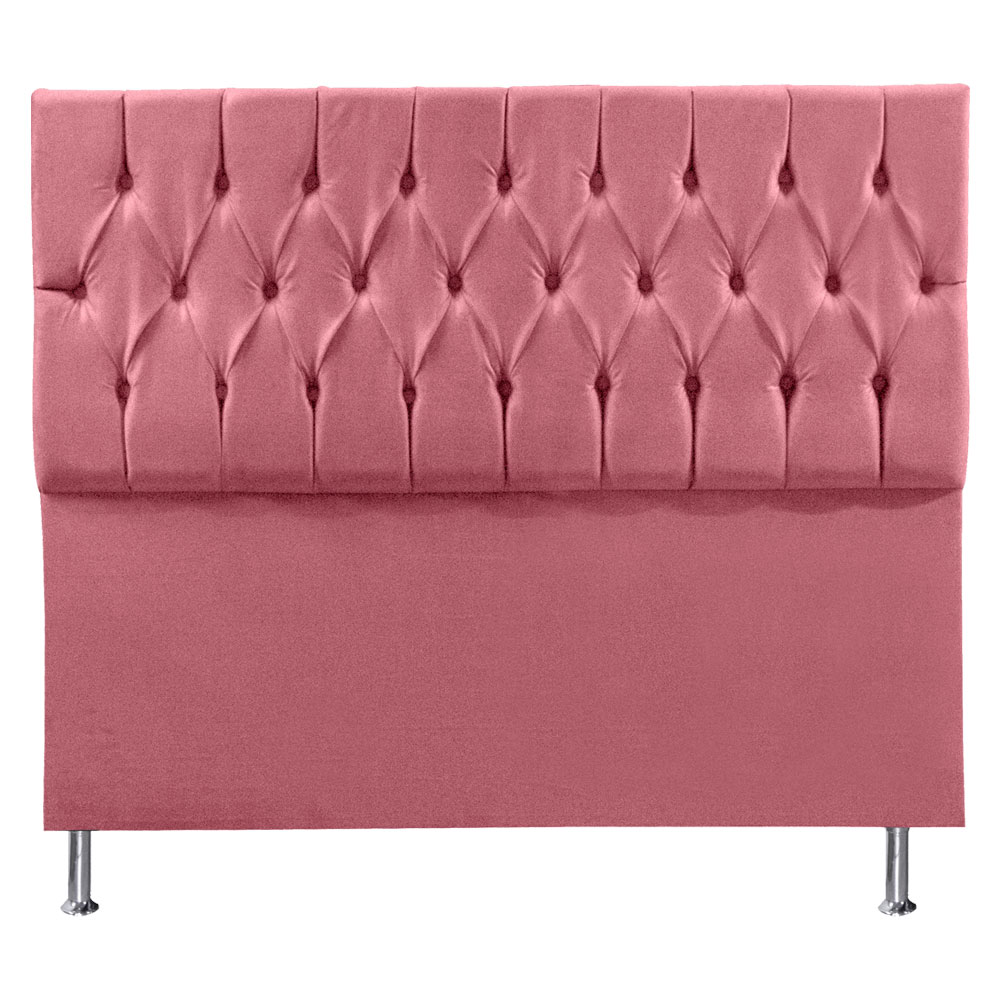 Cabeceira Solteiro 0,90m Madrid Suede Rosa - Pallazio