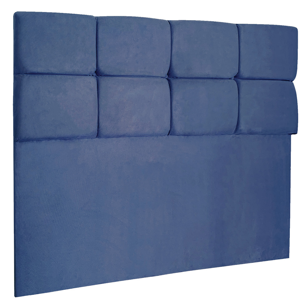 Cabeceira Solteiro 0,90m Nina Suede Azul Marinho - Pallazio