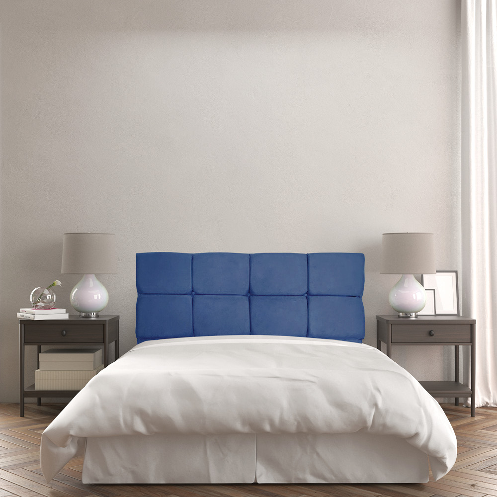 Cabeceira Solteiro 0,90m Nina Suede Azul Marinho - Pallazio