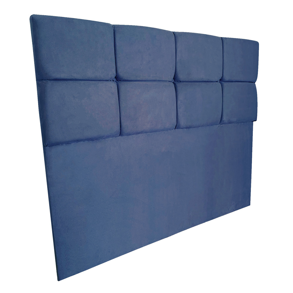 Cabeceira Solteiro 0,90m Nina Suede Azul Marinho - Pallazio