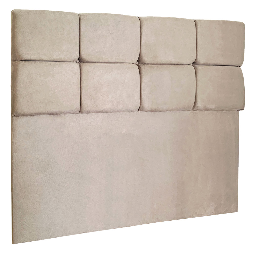 Cabeceira Solteiro 0,90m Nina Suede Bege - Pallazio