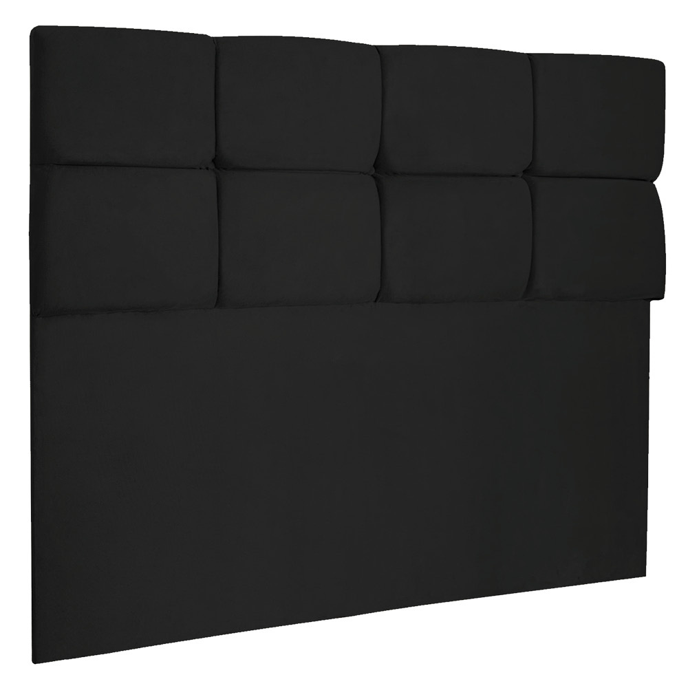 Cabeceira Solteiro 0,90m Nina Suede Preto - Pallazio
