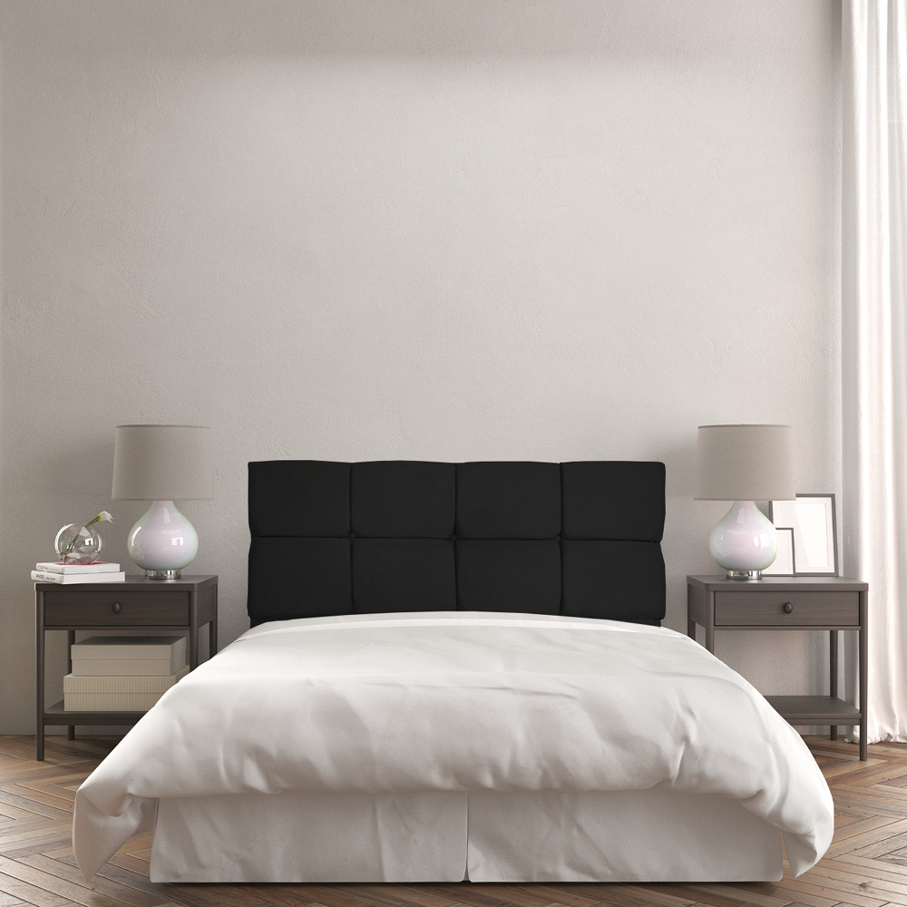 Cabeceira Solteiro 0,90m Nina Suede Preto - Pallazio