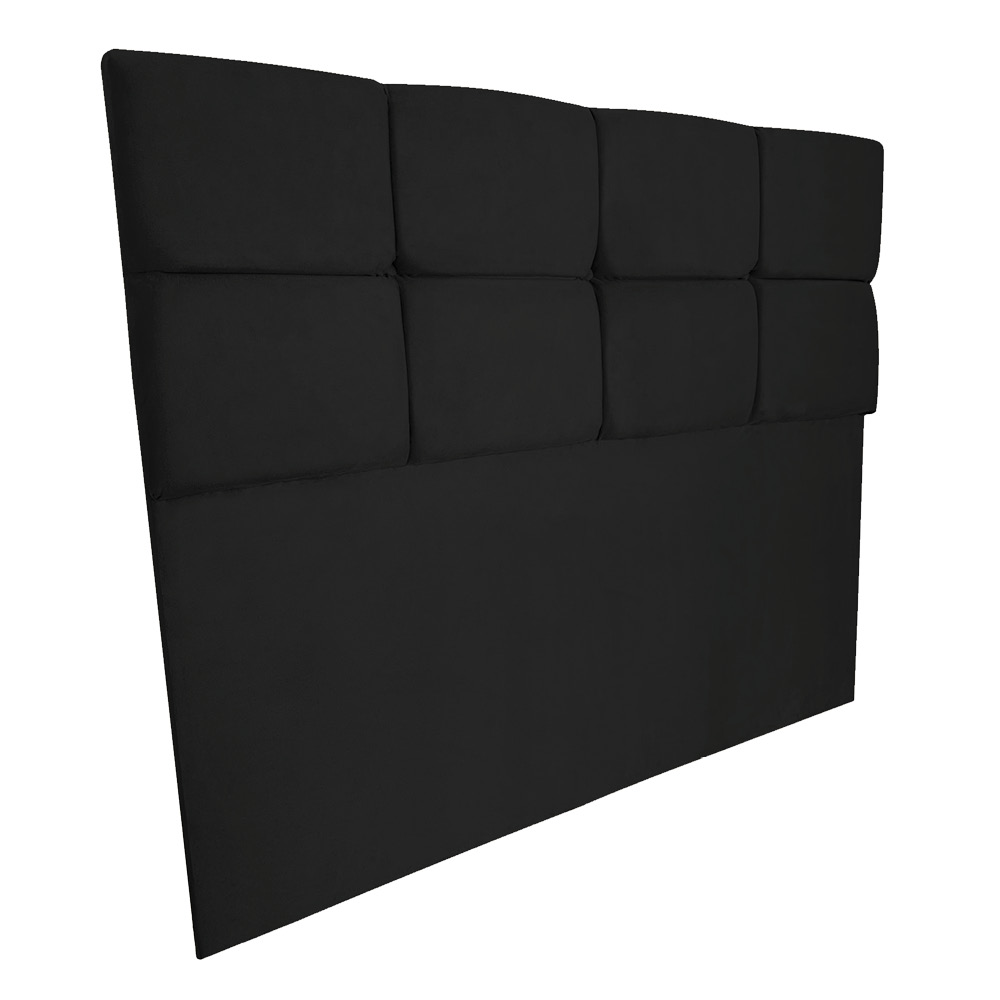 Cabeceira Solteiro 0,90m Nina Suede Preto - Pallazio