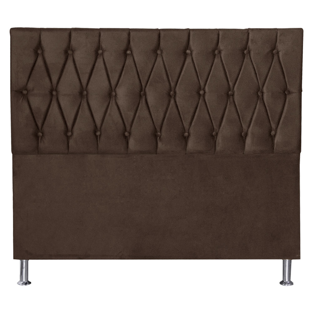 Cabeceira Solteiro 0,90m Paris Suede Marrom - Pallazio