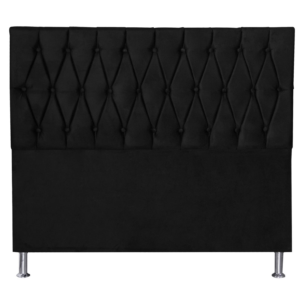 Cabeceira Solteiro 0,90m Paris Suede Preto - Pallazio