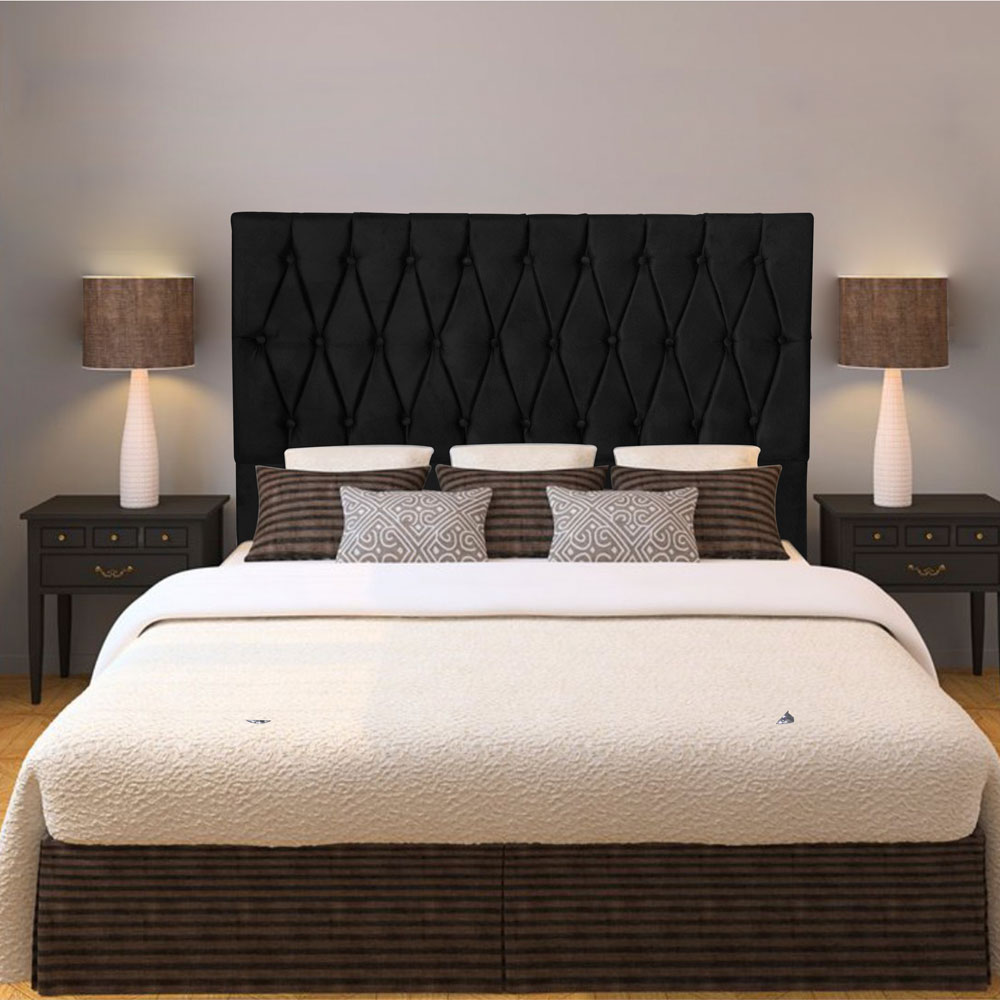 Cabeceira Solteiro 0,90m Paris Suede Preto - Pallazio